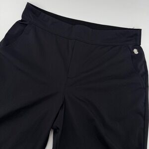 Tommy Bahama Everyday Active Women M Black Tapered Leg Pineapple Logo Pants